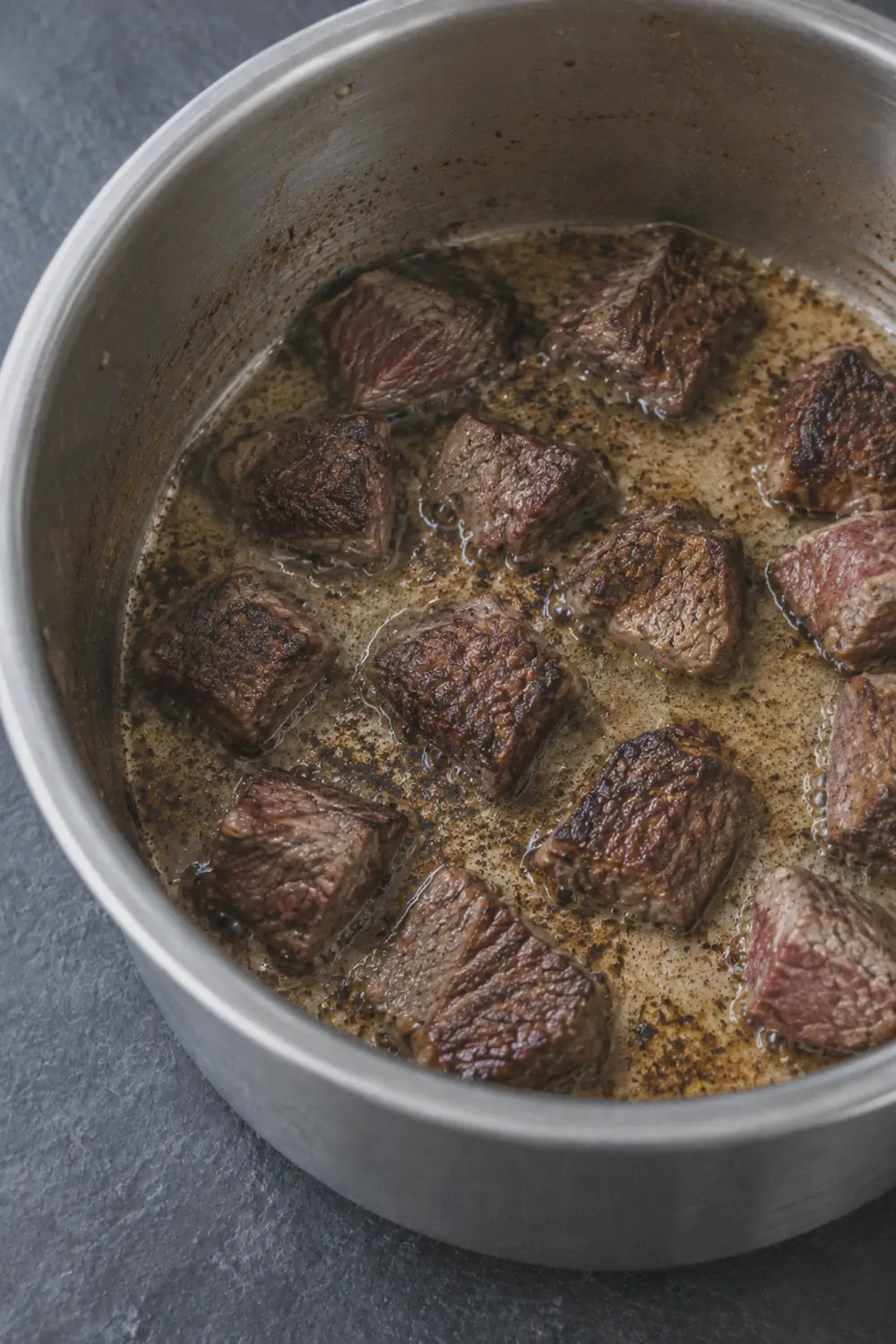 Searing beef tips in the Instant Pot insert